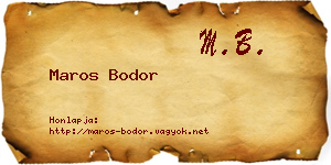 Maros Bodor névjegykártya